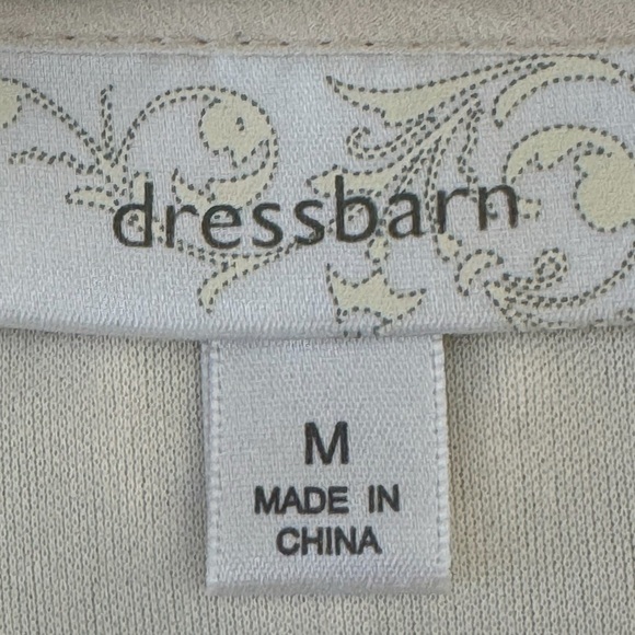 Y2K DRESS BARN Lace Romantic Whimsical Cream Floral Embroidered Blouse Sz M Top - Picture 5 of 9